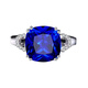 Pop sapphire ring European and American colored gemstone ring sterling silver plated with 18K gold inlaid with tanzanite colored gemstone silver jewelry No. 9