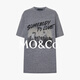 Mo/co. [Gleiches Modell in Qin Lan] Kurzärärmelte T-Shirt 2025 Spring Neue Produkte Old Rock Print Loose Mbe1Teet08 Dark Flower Grey L 170