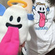 Fadenjue GRAF original brand BooGhost Cute Ghost 2.0 Earth Apple Orange Various Street Loose T-shirt Short Sleeve Black Devil 832# XL