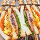 Banya Sister Sandwich Bread Nutritious Breakfast Meal Replacement Chicken Bacon Sandwich Toast Fully Filled Instant Snacks Whole Box [12 Boxes in Total] 4 Flavors Family Photo 1050g