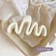 Jisenjia Cream Wave Clip Back of the Head Hair Clip New High-end Hair Clip Large Shark Clip Ins Hair Accessory Dopamine Wave Clip Cream Powder