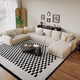 Jian Xin Fabric Sofa Chenille Modern Simple Dofa Living Room Маленькая и средняя квартира с тремя печатью угловой диван 826