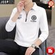 Jeep Spirit Semi-Zipper Semi-Zipper Swein Swein Fashion Marca de moda estadounidense Loose Camiseta Camiseta de manga larga Hands Heland Men's Handsome Base Base 9893 White XL (alrededor de 140 ~ 155 Jin [Jin equivale a 0.5 kg] se puede usar)
