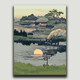 Chinese style landscape digital oil painting DIY coloring sunset sunset scenery living room and dining room handmade decoration painting YF-829 high mountain towering 30*40cm pen + pigment + inner frame