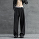 
SWAMP AREA three-book pendant trousers men's spring and summer thin straight-leg pants high-end casual suit pants KS22 black L
