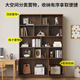 KULIN solid wood bookshelf bookcase floor-standing wall storage rack home living room with door 1.8 meters cabinet dark walnut color 100cm