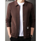 Lilang men's wool knitted cardigan for middle-aged and young autumn and winter fashion casual men's lapel cardigan jacket trendy black [8625] M 165 [120Jin [Jin equals 0.5 kg] below]