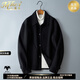 Mafanfu high-end woolen jacket men's winter Korean version slim simple business casual lapel double-sided woolen top Kapok green M