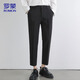 
ROMON casual pants men's pants summer high-end pinch pants men's business trousers black 32