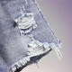 Xiangyunge 2025 NOUVEAU SUMBRE STYLE DE BISTOIRE DE DENIM RÉPOSÉ POUR LES FEMMES AVEC LA FAT MM SLAPT SLAMING LEG-LEG A-LINE PAPT TRENDY BLUID BLUE 9767 S 90-100JIN [Jin est égal à 0,5 kg]