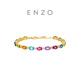 Chow Tai Fook ENZO Rainbow Pledge 18K gold set with colorful gemstones and diamond bracelet EZV8785 17.5cm
