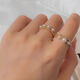 Olevo French design luxury freshwater ring for women 18k gold light luxury fashion double layer ring temperament bracelet five pearls