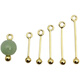 Fat Donglai's same K gold jewelry universal buckle 18K gold round head buckle head through hole accessories with plug round beads jade beads 18K natural color light yellow needle length 20MM, large hole