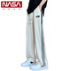 NASA XVVX cool ice silk pants men's summer loose straight striped casual pants for boys teenagers trendy quick-drying sports pants 985 apricot color L about 105-125 Jin [Jin equals 0.5 kg] can be worn