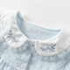 DAVE&BELLA children's shirt pure cotton baby girl spring top new children's shirt sweet girl's clothes children's clothing cream blue ready stock 120 cm (recommended height 110-120cm)