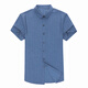 Lilang men's short-sleeved shirt men's summer new pure cotton thin striped middle-aged and young casual plaid free ironing shirt gray 1770 S 165/84A
