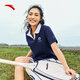 Anta [Gleicher Stil wie Zhang Yufei] Lapel-Freizeitanzug für das Kurzärärmel-T-Shirt-Shorts für Frauen im Sommer College zweiteiliger Sportswear Maya Blue-2 S