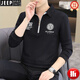 Jeep Spirit Semi-Zipper Semi-Zipper Swein Swein Fashion Marca de moda estadounidense Loose Camiseta Camiseta de manga larga Hands Heland Men's Handsome Base Base 9893 White XL (alrededor de 140 ~ 155 Jin [Jin equivale a 0.5 kg] se puede usar)