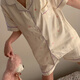 Langsha Bing Seidenpyjamas für Frauen in Sommerdünnen Shorts Shorts für den Sommer einfachen Buchstaben Druck lässig Seide Home Clothing Set hochwertiger YFY-9904 m [Empfohlen 80-100jin [Jin gleich 0,5 kg]]