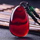 Olevo Baltic Sea blood amber beeswax Wushi brand water droplet blood amber pendant wine red necklace for men and women A type