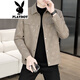 Playboy (Playboy) Men's Plus Jaqueta engrosada de terciopelo para otoño e invernal de la solapa de moda para hombres en el invierno de hombres 826 grises 826 [espesado] más Velvet XL [130-145Jin [Jin iguala 0.5 kg]]]