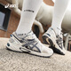 亚瑟士（ASICS）休闲鞋男女GEL-KAHANATR复古厚底运动鞋1203A390-001 黑色/银色 42.5