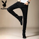 
Playboy (PLAYBOY) jeans men slim spring and summer men Korean version solid color small foot casual pants men black 31