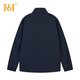361 sports jacket men's 2025 spring new lightweight and simple casual jacket men's windproof stand collar single windbreaker men deep blue L
