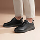 Harson Herrenschuhe Casual Lederschuhe Schaffell bequeme dicke Sohle Pendelbekleidung-resistente Business Casual Shoes Black 41