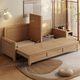 Harmonious Home Sofa Bed Ash Sofa Bed Integrated Dual-Use 2025 New Foldable Small Apartment Sofa Living Room 1.68m Sofa Bed [Storage]
