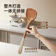 Spatula ebony spatula non-stick cooking spatula high temperature resistant frying spoon wooden spoon rice spoon two-piece set spatula + soup spoon