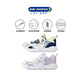 DR KONG spring breathable toddler shoes for boys and girls, 1-3 years old trendy color matching sports shoes for children, white/purple/blue 25, foot length about 14.9-15.5