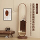 Angel Tree Rotating Dressing Mirror Full-body Flooring Mirror Household Bedroom Removable Vertical Fitting Mirror with Hanging Clothes Rack Integrated [Runtrack] Walnut 36*168 [Rotation + Storage + Hanging Clothes]