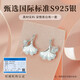Liyi Jiujiu Swarovski Zirconium One-week Silver Earrings Girls' Birthday Gift Girls' High-end Wife Earrings 2025 New Style