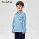 PawinPaw shopping mall same style cartoon bear children's clothing 25 spring and summer new boys' denim shirt Indigo denim blue/55 130