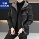 罗蒙（ROMON）连帽工装外套男秋冬季加绒加厚棉衣服夹克男士保暖防寒冬装派克服 719灰色【加 绒加 厚】 90-110斤 M