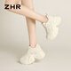 
ZHR dad shoes for women Spring and Autumn Small Sports Casual Shoes for Women Inner Heightening Thick Sole Women's Shoes G728 Beige 37