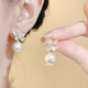 Luxurious and gentle French sweet ear clips for women without pierced earrings earrings for women flower imitation pearl mosquito coil earrings gift ear clip style without piercing