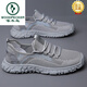 Woodpecker brand men's shoes 2024 spring and summer new style flying mesh shoes for men's lightweight, comfortable and breathable casual sneakers xzt9195 gray four-season model 38 standard leather shoes size