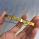 Pupan Lao Fenghuang Gold Store Gold Pigment Ring Smooth Bracelet 24 Gold Rice Words Bracelet for Women Gold 5G Solid 0.01g Diamond Pattern Bracelet 62