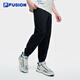 Fila Fusion Fila Fashion Brand Knited Pants 2025 Summer New Fashion New Fashion Flowing Pantalones casuales [Hombres] Negro - Bk L