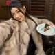 皮尔卡丹《C位千金》超洋气真整皮狐狸毛皮草外套女中长款宽松大衣2025冬 银灰双色 70衣长 S