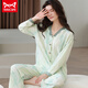 Catman MIIOW pure cotton pajamas for women in spring and autumn long-sleeved cardigan for middle-aged and youth women's casual suit cotton home clothing SH14701 pure cotton M (80-100Jin[Jin equals 0.5 kg])