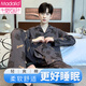 
Modal men's pure cotton pajamas spring and autumn style 2025 new autumn and winter long-sleeved teenager boys' outdoor home clothing suit LMK: 12202 khaki texture 2XL (180)