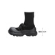 Ouder hiver neuf bottes de chaussettes en lycra pour les femmes imperméables et non glissées épaisse semelles rehaussées bottes martin authentiques en cuir singulier