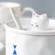 Porcelain soul ceramic mug with lid and spoon cup coffee cup couple tea cup men and women large capacity water cup kitten cup