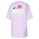 Nike (Nike) reines Baumwollkurzärärmel-Frauen-Englischbrief, das runde Hals druckt, Lose T-Shirt Violet Girls Casual Top-Hälfte HF6180-517/Brave Geständnis/BOLD LOVE L/165/88A