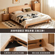 Original massives Holzbett Eiche nordisch modernes einfaches Schlafzimmer Doppelbett 1,5 x 2 m großes Bett Low Body Bett L701g