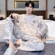 Yu Zhaolin (YUZHAOLIN) pajamas men's spring and autumn pure cotton 2025 new men's home clothing set can be worn outside NSALM-QZ9928 L (recommended 120-140Jin [Jin equals 0.5 kg])