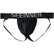 Aimu Meigui 2-Pack-Herren-Doppelgraben-Unterwäsche sexy Baumwolle u konvexer Taille Sport Tanga-Unterwäsche Unterwäsche Feste Farbe Doppelgrün Männer schwarz + weiß M 90-105jin [Jin entspricht 0,5 kg]